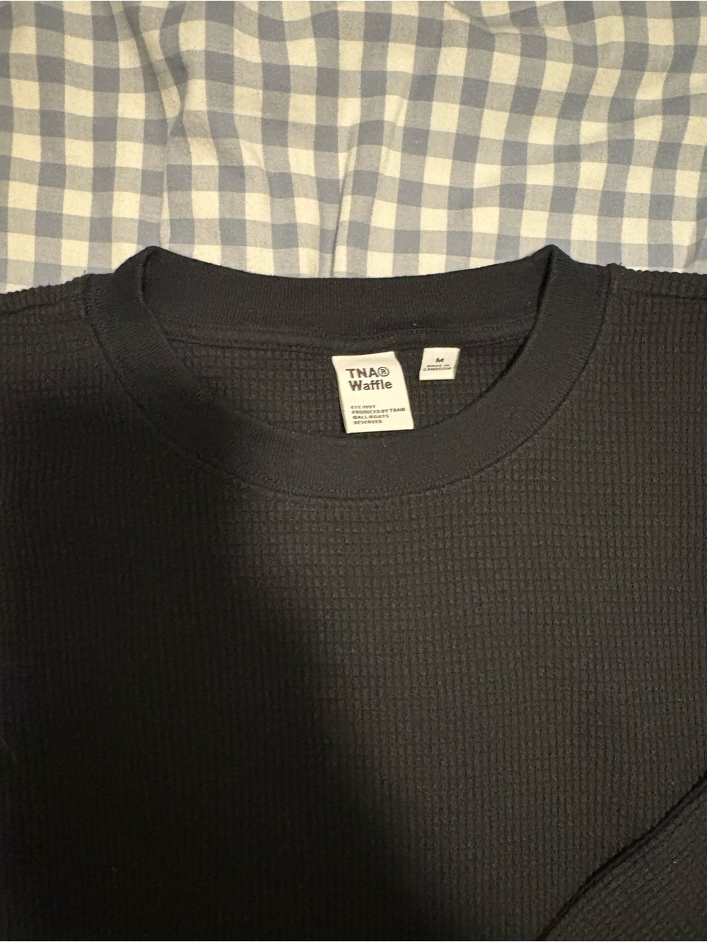 TNA Waffle Knit Crewneck Sweater - Black